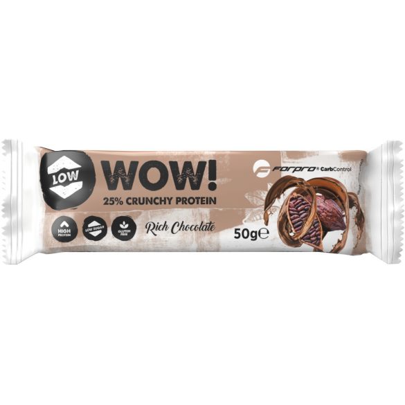 50g FORPRO WOW! 25% Crunchy Protein Szelet - Csokoládé Ízű