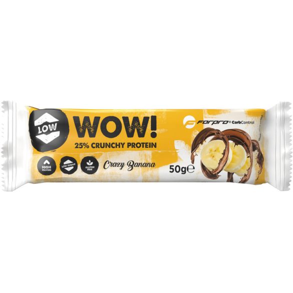 50g FORPRO WOW! 25% Crunchy Protein Szelet - Banán Ízű 